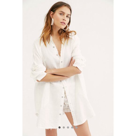 Free People - We The Free Summer Daydream Buttondown - Large - White - Picture 1 of 12